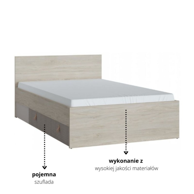 Łóżko 120 Denim DEIZ02 1S Meble Wójcik