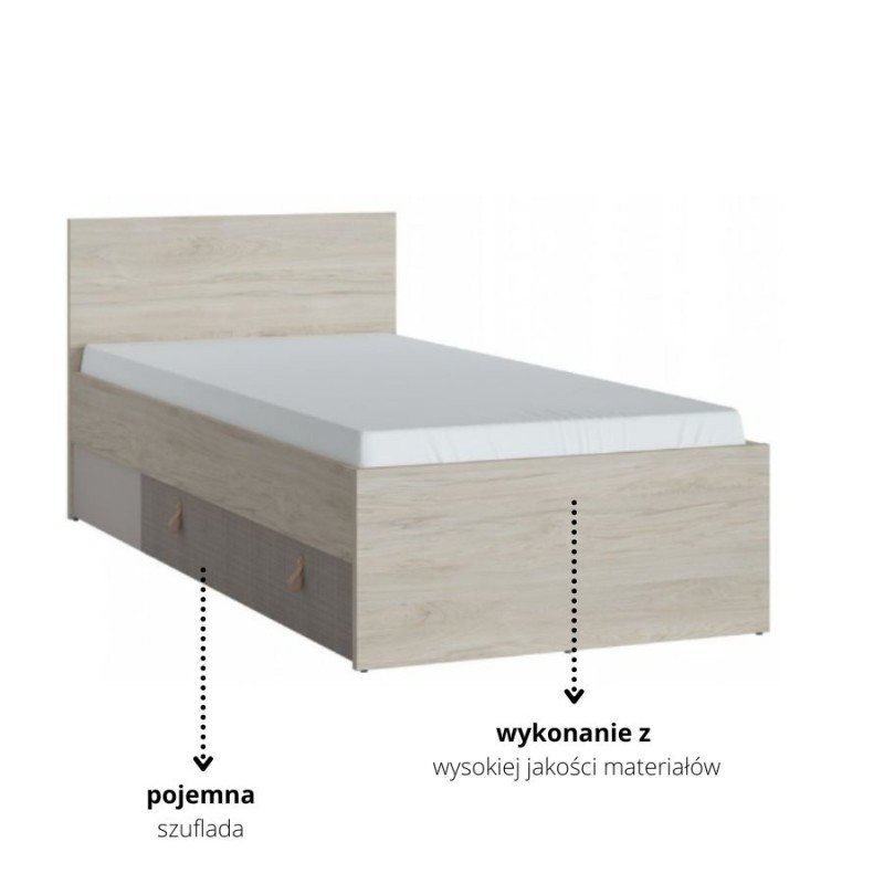 Łóżko 90 Denim DEIZ01 1S Meble Wójcik