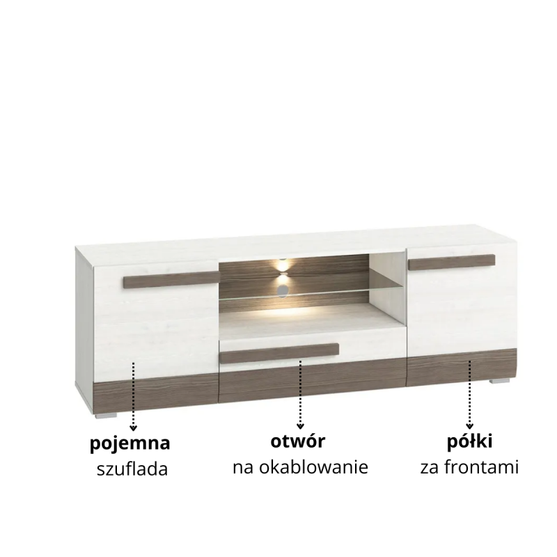 Szafka RTV Blanco 09 ML Meble Kolekcja Blanco