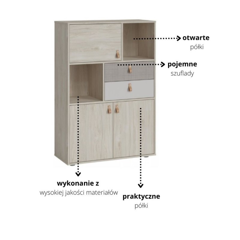 Komoda Denim DEIK03 3D2S Meble Wójcik