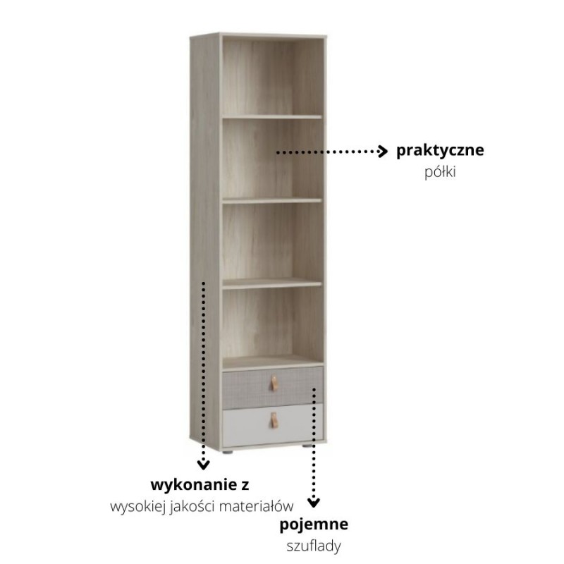 Regał 2S Denim DEIR01 Meble Wójcik