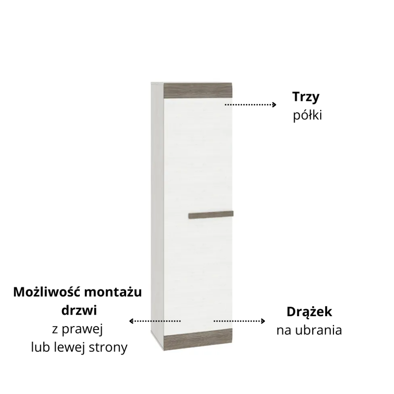 Szafa Blanco 19 ML Meble Kolekcja Blanco