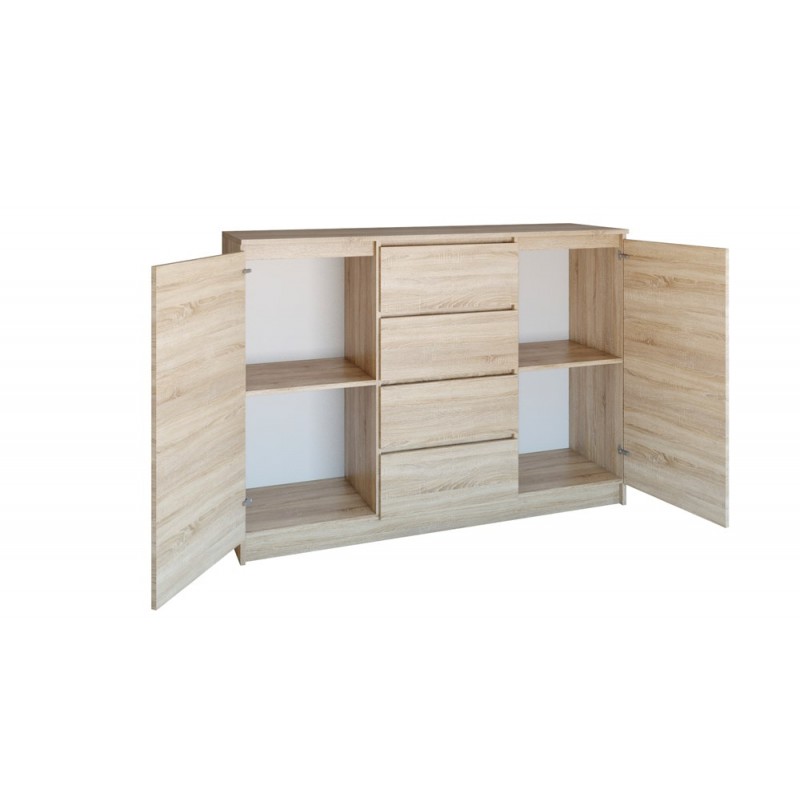 KOMODA 2 DRZWI 4 SZUFLADY SONOMA KOMPLET