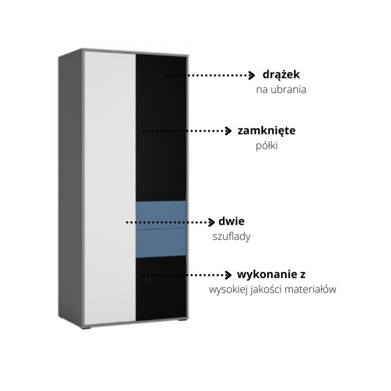 Szafa 3D-2S Laser Typ LASS01 Meble Wójcik Kolekcja Laser