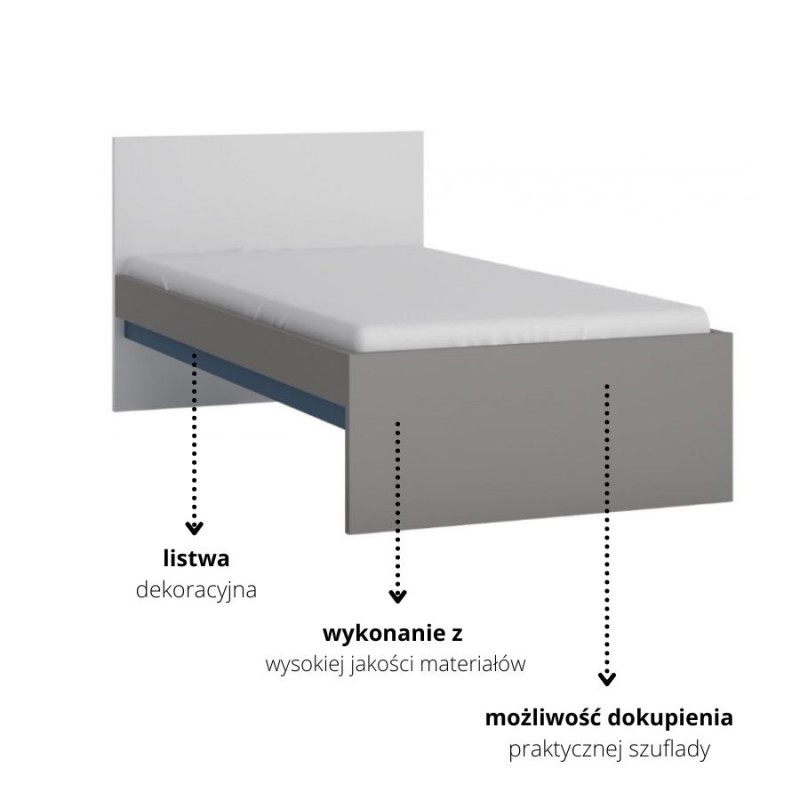 Łóżko Laser Typ LASZ01 Meble Wójcik Kolekcja Laser