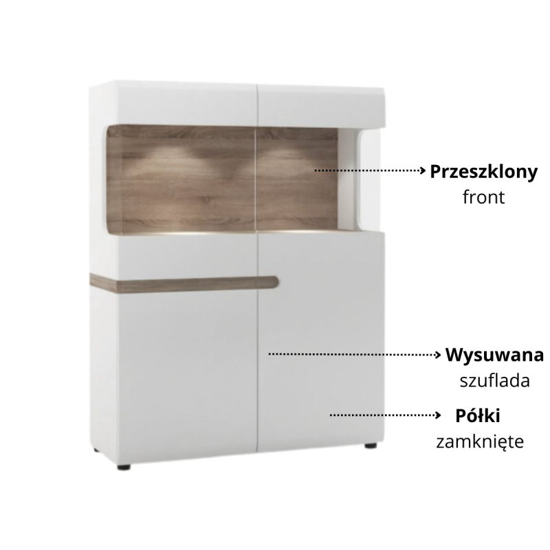 Witryna 3D-1S Linate Typ 33 Meble Wójcik Kolekcja Linate
