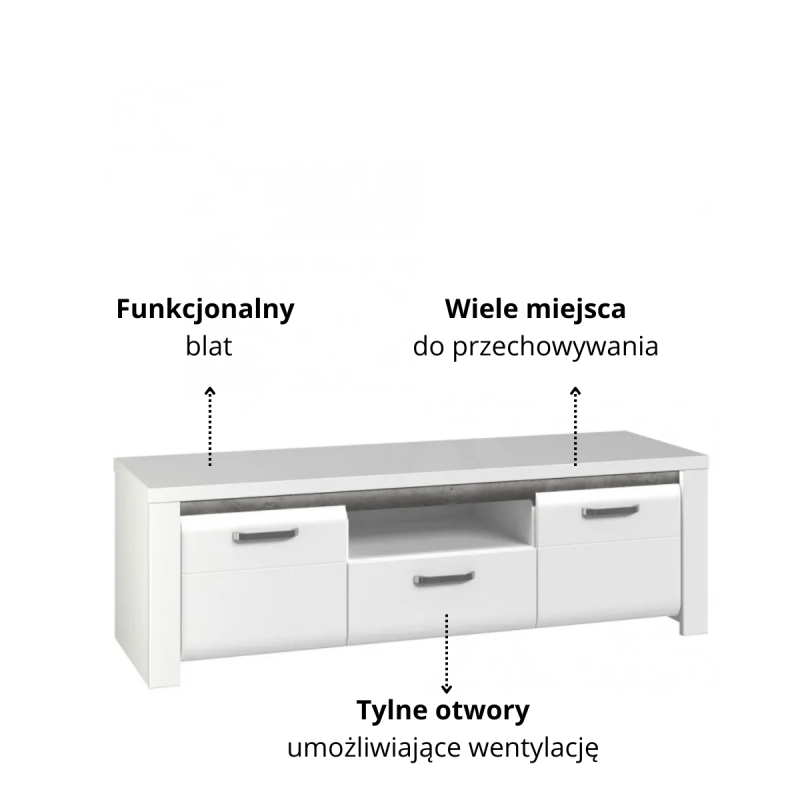 Szafka RTV Brugia Typ BUGT131B Meble Forte Kolekcja Brugia