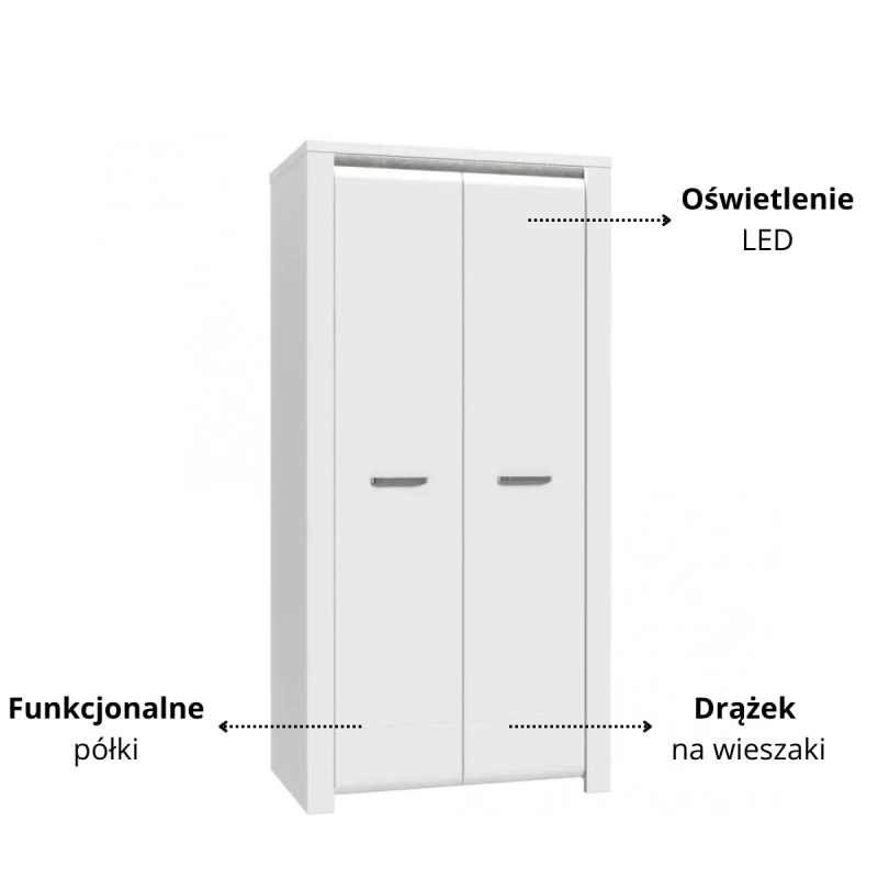 Szafa ubraniowa Brugia Typ BUGS821B Meble Forte Kolekcja Brugia