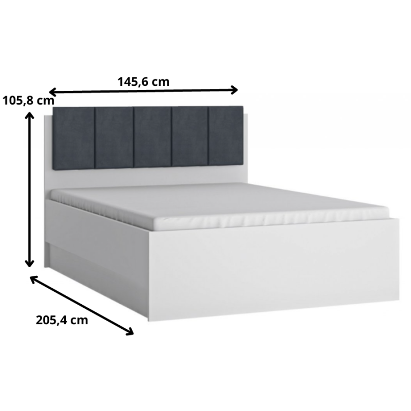 Łóżko Lyon biały 140 Typ LYOZ02 z podnoszonym stelażem Meble