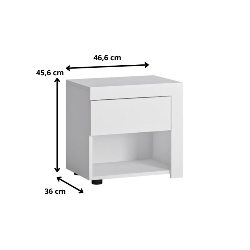 Szafka nocna Lyon biały Typ LYOK03P Meble Wójcik Kolekcja Lyon