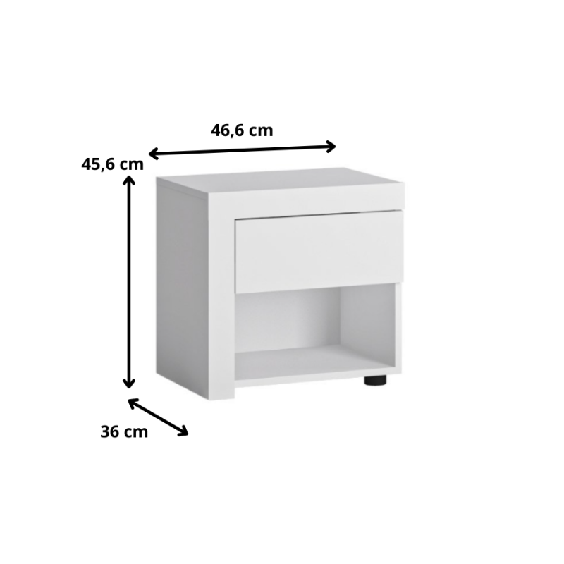 Szafka nocna Lyon biały Typ LYOK03L Meble Wójcik Kolekcja Lyon
