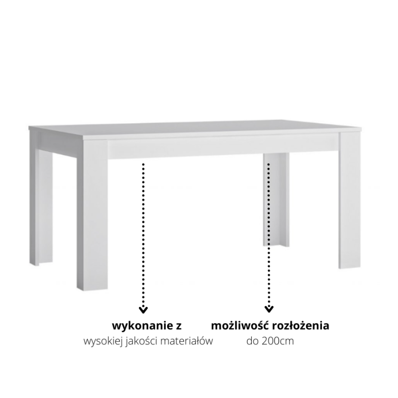 Stół rozkładany Lyon biały LYOT03 Meble Wójcik