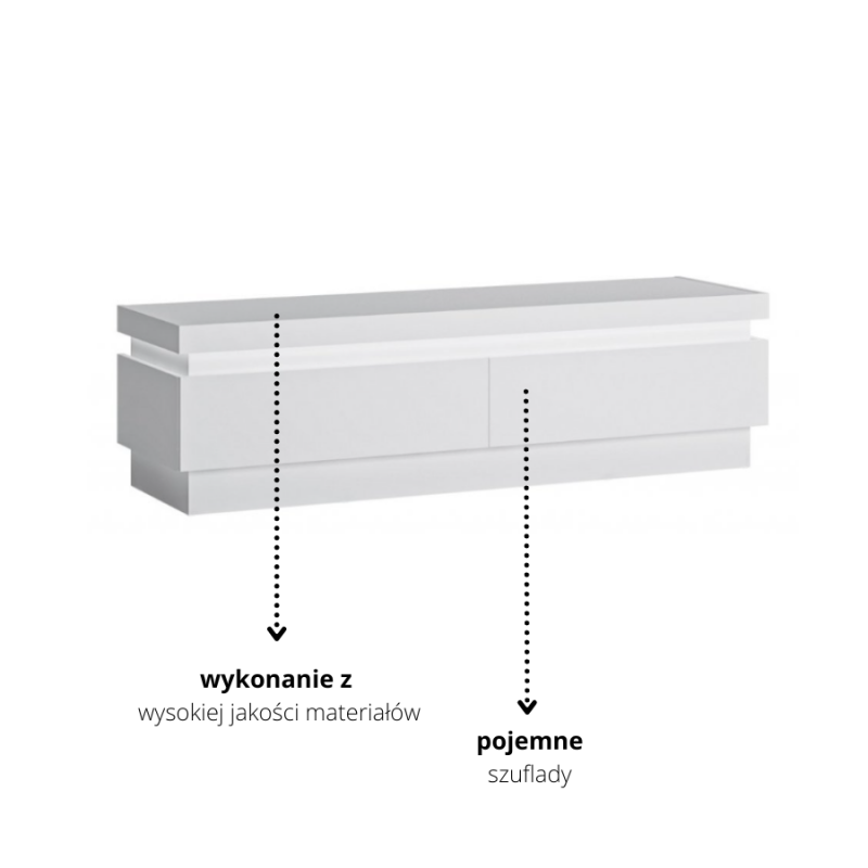 Szafka RTV Lyon biały Typ LYOF01 2S Meble Wójcik Kolekcja Lyon
