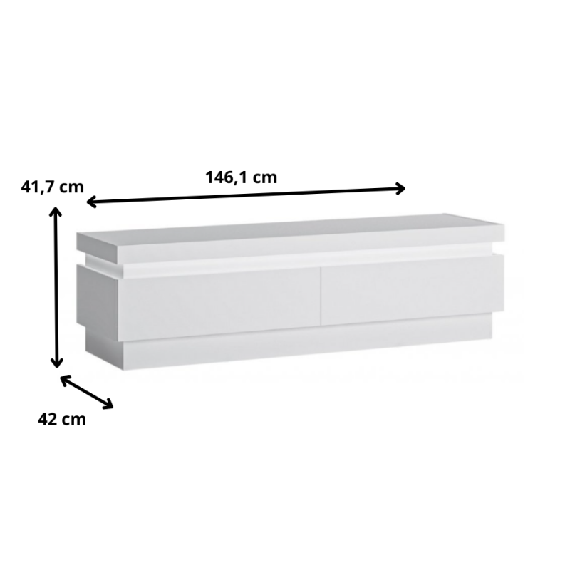 Szafka RTV Lyon biały Typ LYOF01 2S Meble Wójcik Kolekcja Lyon