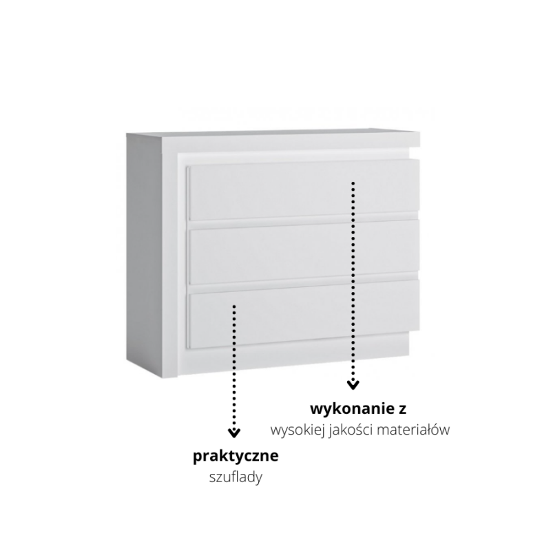 Komoda Lyon biały Typ LYOK04 Meble Wójcik Kolekcja Lyon