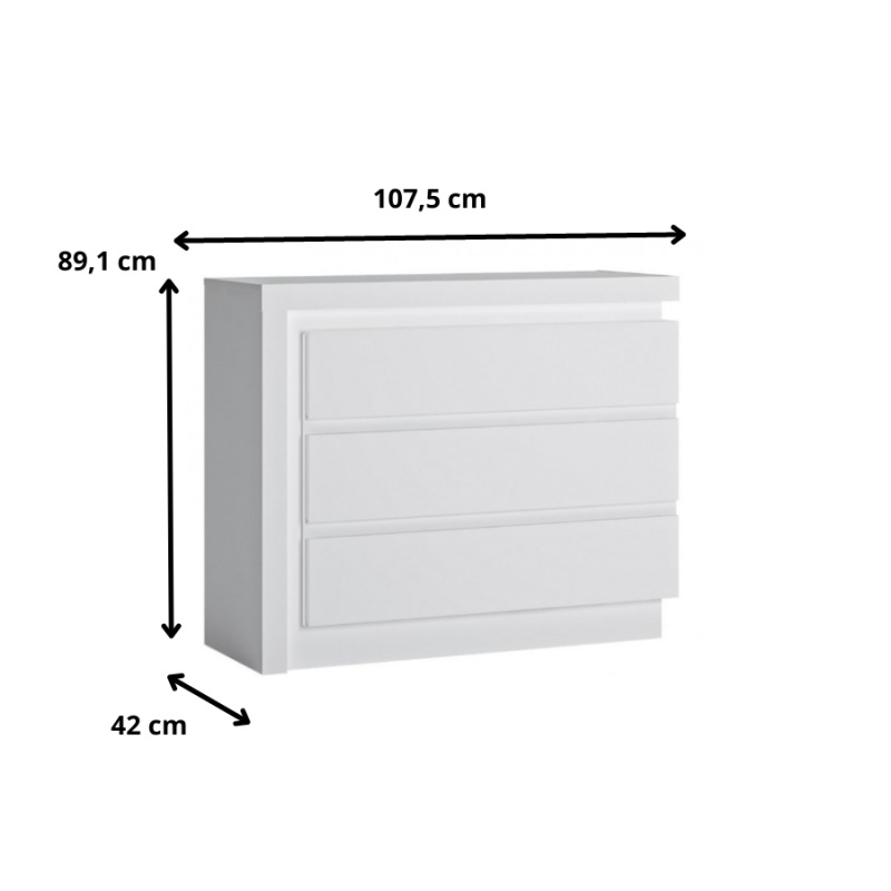Komoda Lyon biały Typ LYOK04 Meble Wójcik Kolekcja Lyon