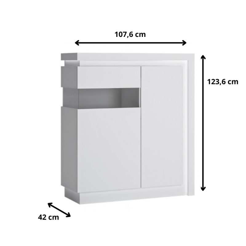 Witryna Lyon biały Typ LYOV04L 2D Meble Wójcik Kolekcja Lyon