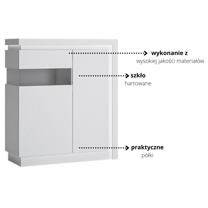Witryna Lyon biały Typ LYOV04L 2D Meble Wójcik Kolekcja Lyon