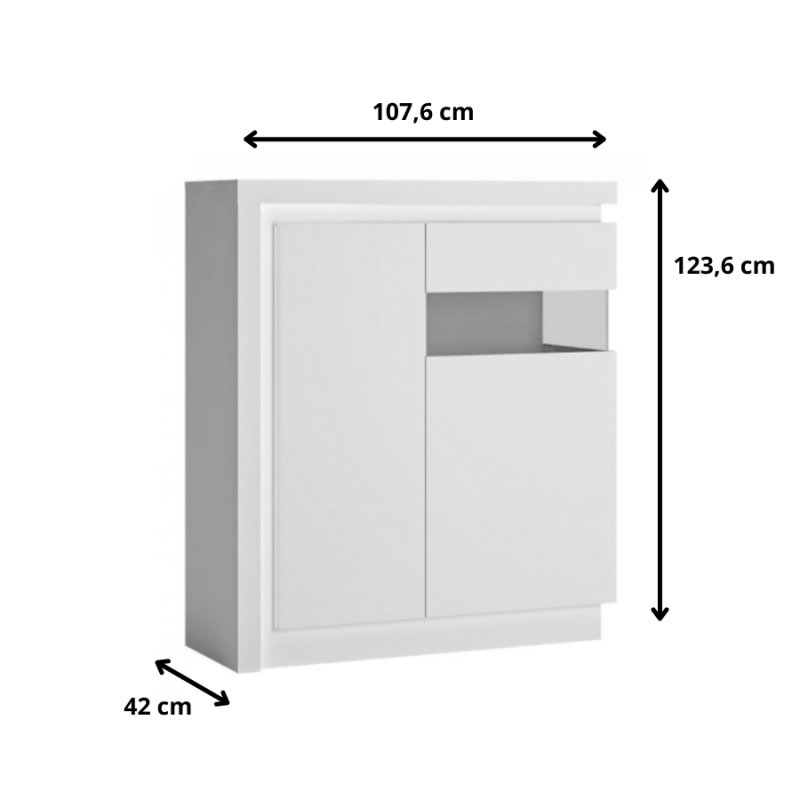 Witryna Lyon biały Typ LYOV04P 2D Meble Wójcik Kolekcja Lyon