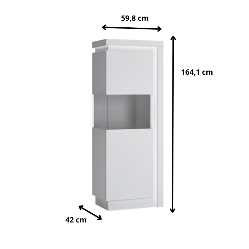 Witryna Lyon biały Typ LYOV01L 1D Meble Wójcik Kolekcja Lyon