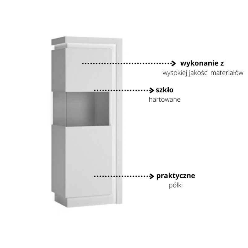 Witryna Lyon biały Typ LYOV01L 1D Meble Wójcik Kolekcja Lyon