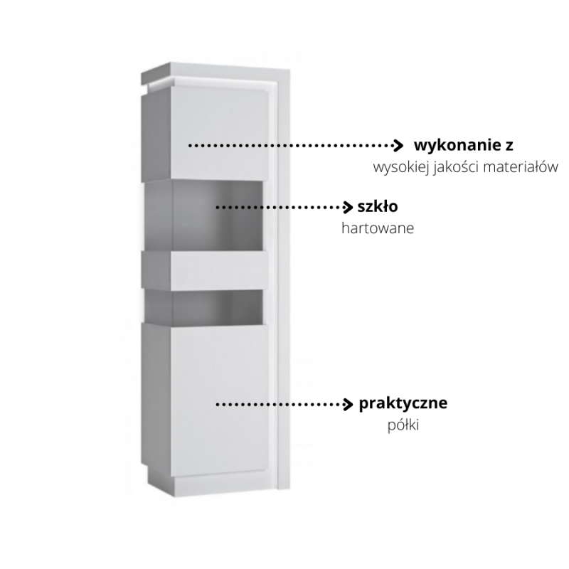 Witryna Lyon biały Typ LYOV03L 1D Meble Wójcik Kolekcja Lyon