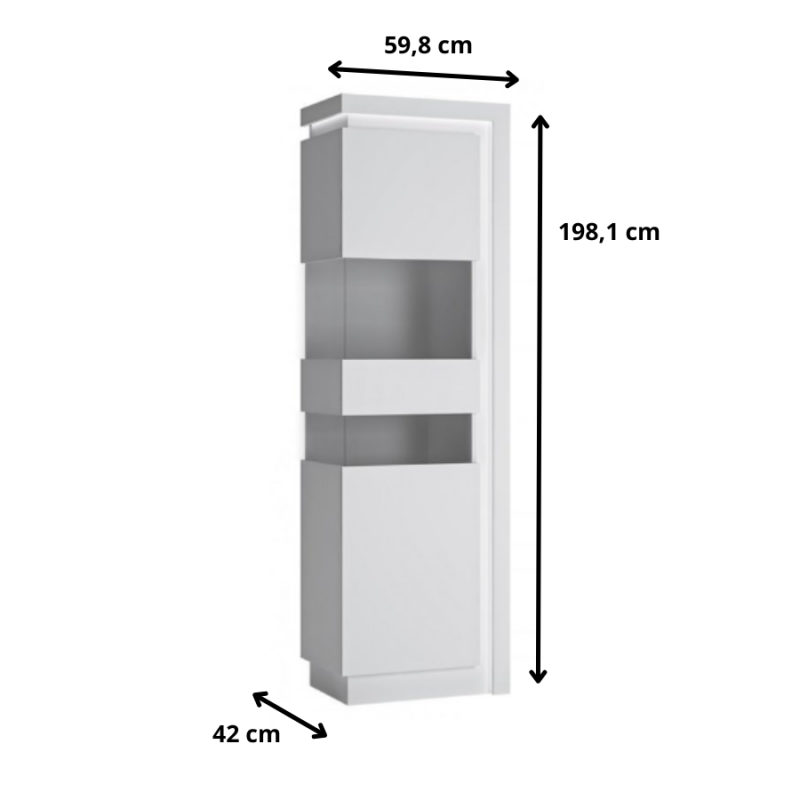 Witryna Lyon biały Typ LYOV03L 1D Meble Wójcik Kolekcja Lyon