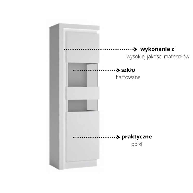 Witryna Lyon biały Typ LYOV03P 1D Meble Wójcik Kolekcja Lyon