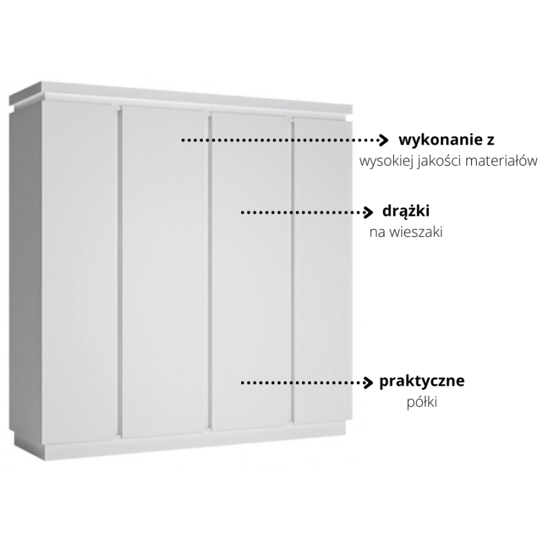 Szafa Lyon biały LYOS103 Meble Wójcik Kolekcja Lyon