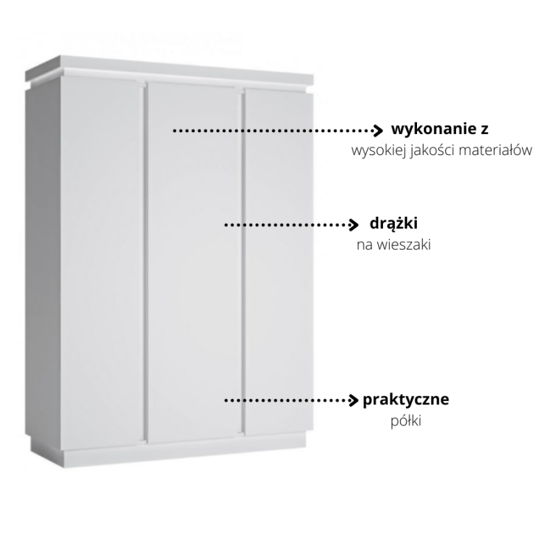 Szafa Lyon biały LYOS102 Meble Wójcik Kolekcja Lyon