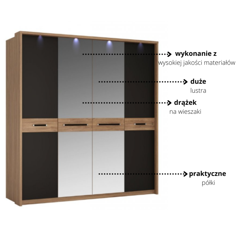 Szafa 4D Monaco Typ MOAS02 Meble Wójcik Kolekcja Monaco