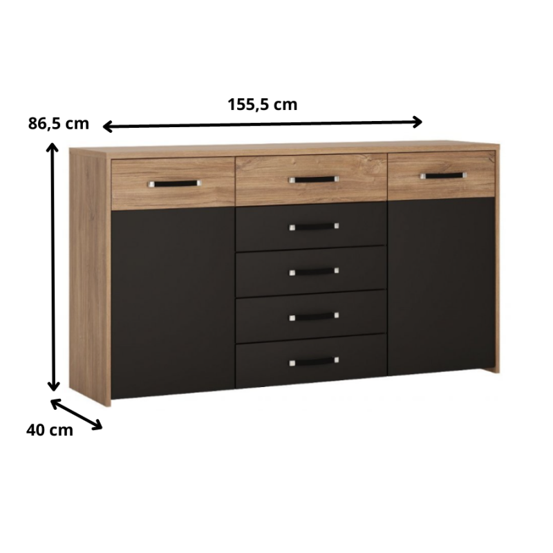 Komoda 2D-5S Monaco Typ MOAK04 Meble Wójcik Kolekcja Monaco