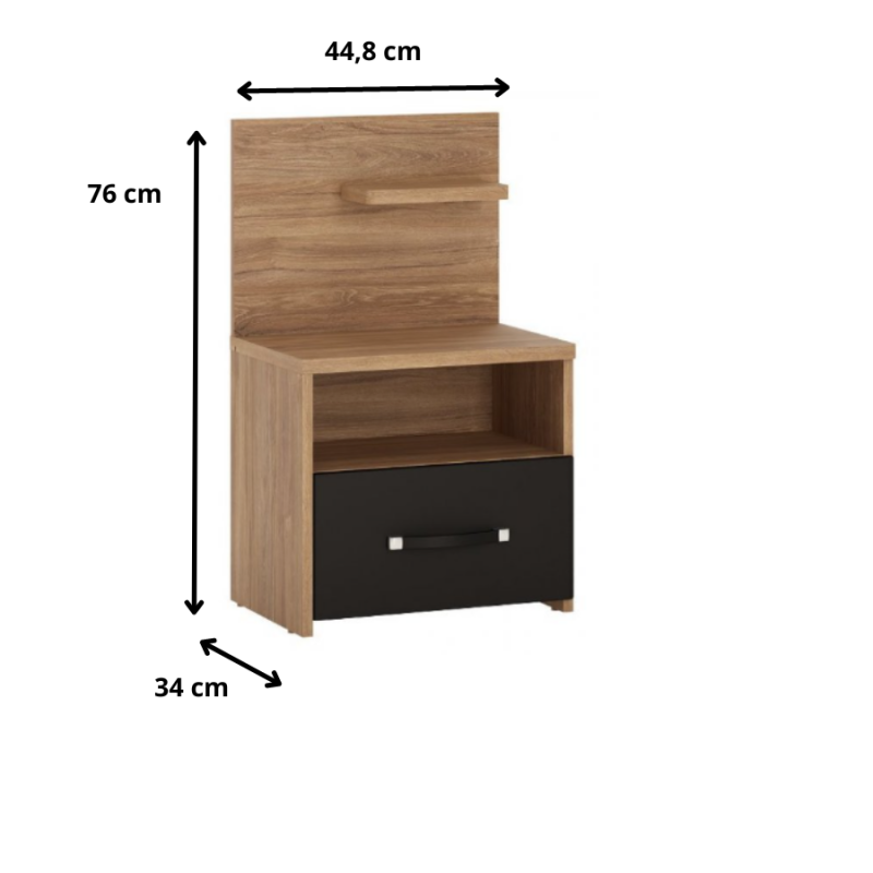 Szafka nocna 1S Monaco Typ MOAK02P Meble Wójcik Kolekcja Monaco