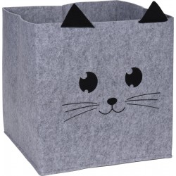 Pudełko do regału Kot szare filcowe