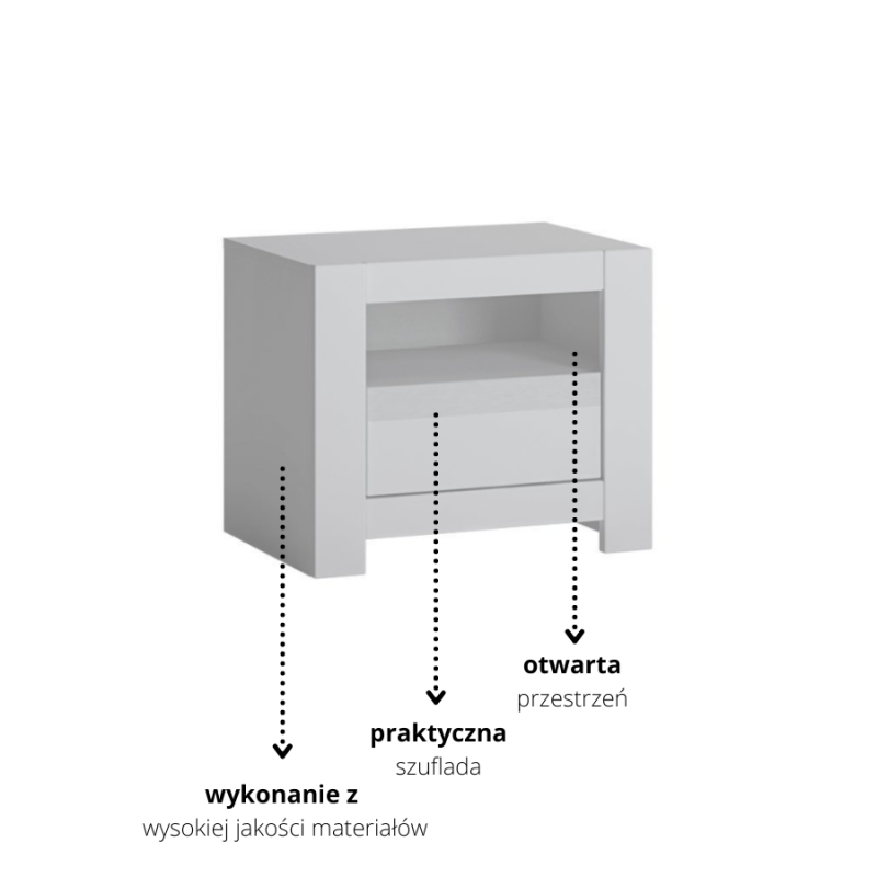 Szafka nocna Novi Typ NVIK05 Meble Wójcik Kolekcja Novi