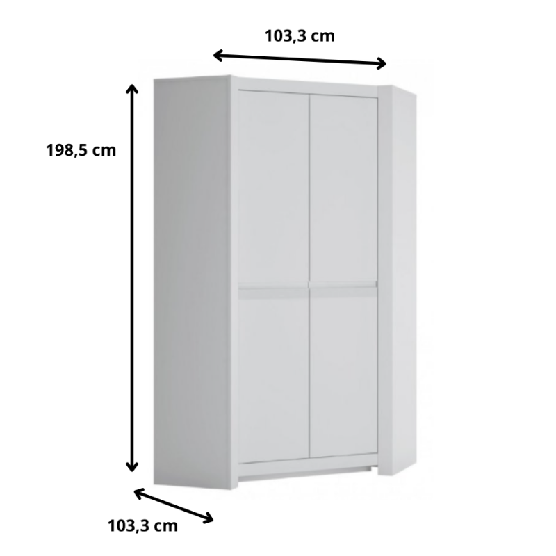 Szafa narożna do pokoju młodzieżowego Novi Typ NVIS03 Meble