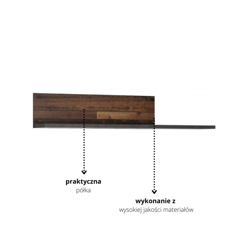 Półka do pokoju młodzieżowego Nubi Typ NUBP01 Meble Wójcik
