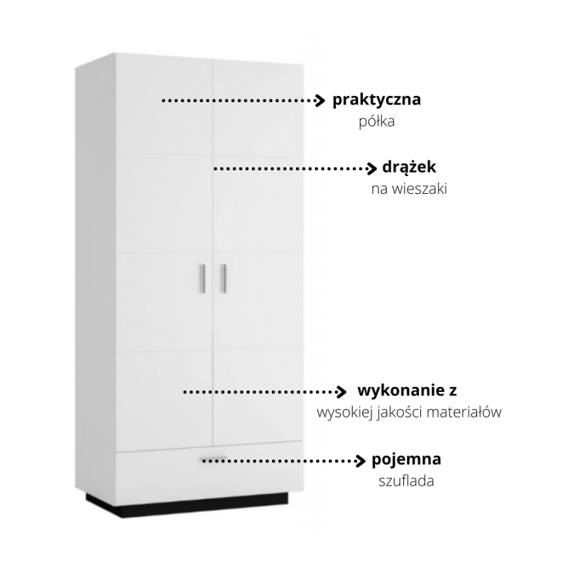 Szafa 2D1S Ravenna RAVS01 Meble Wójcik