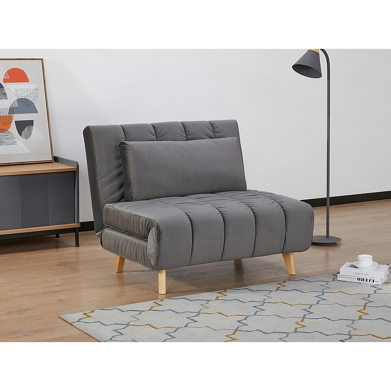 FOTEL BILLY VELVET SZARY TAP.139/BUK