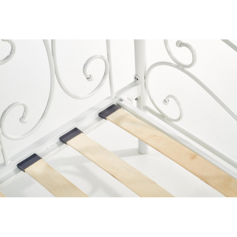 Łóżko SORA 90x200 z metalowymi akcentami białe