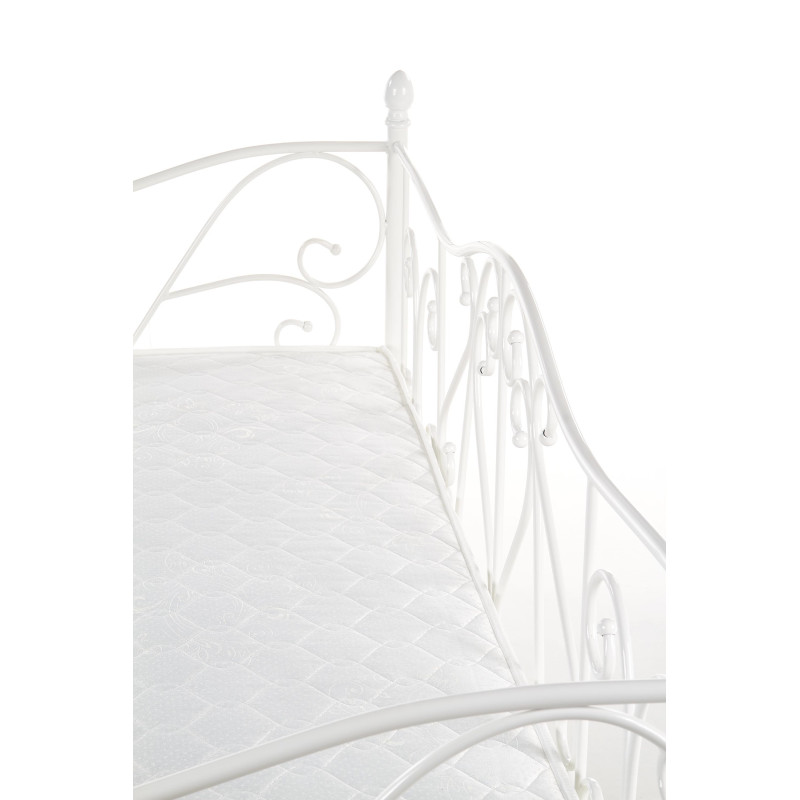 Łóżko SORA 90x200 z metalowymi akcentami białe