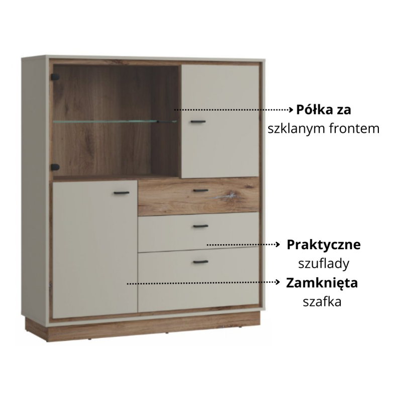 Witryna Rivero RIVV03 3D3S Meble Wójcik