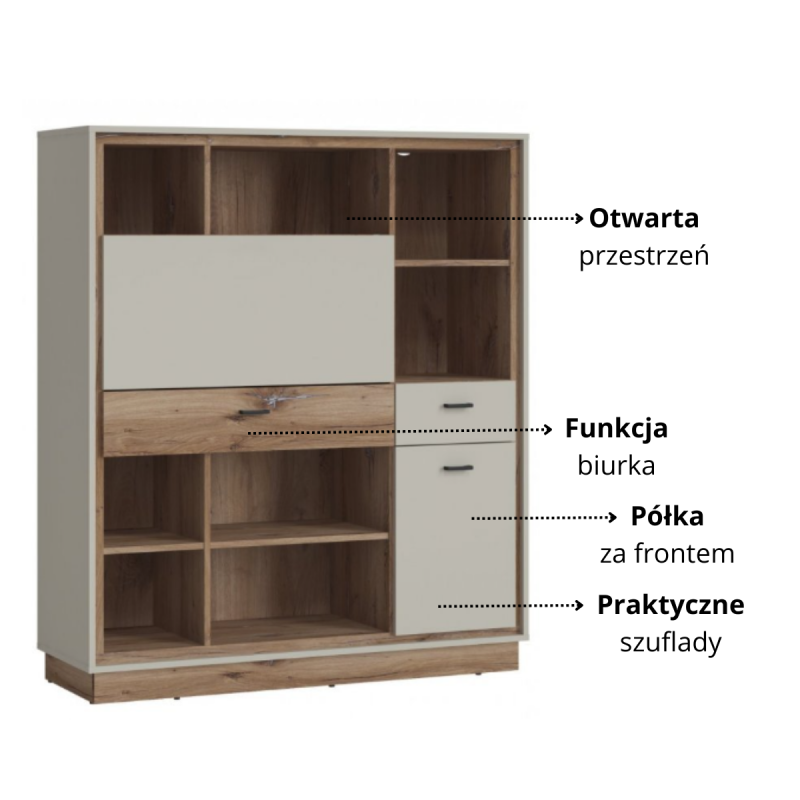 Regał Rivero RIVB02 1D2S1K Meble Wójcik