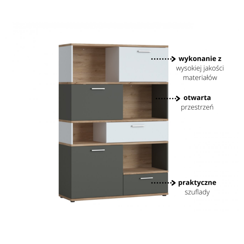 Regał Twenty TWER01 3D2S Meble Wójcik