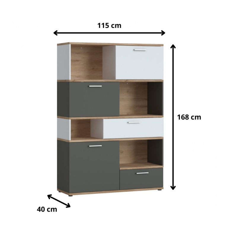 Regał Twenty TWER01 3D2S Meble Wójcik
