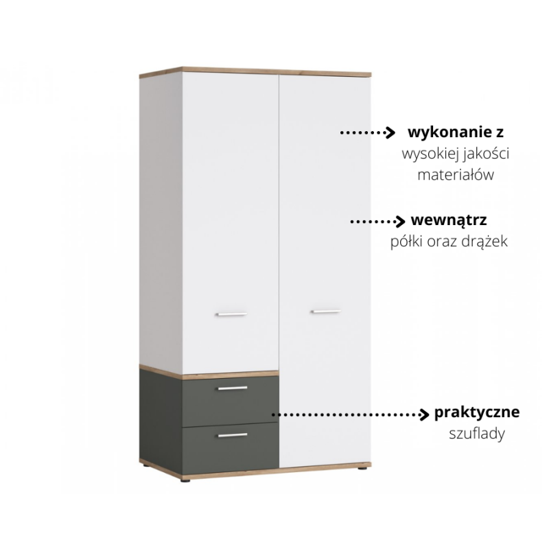 Szafa Twenty TWES02 2D2S Meble Wójcik