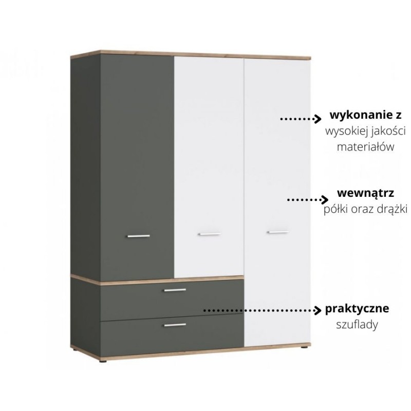 Szafa Twenty TWES03 3D2S Meble Wójcik