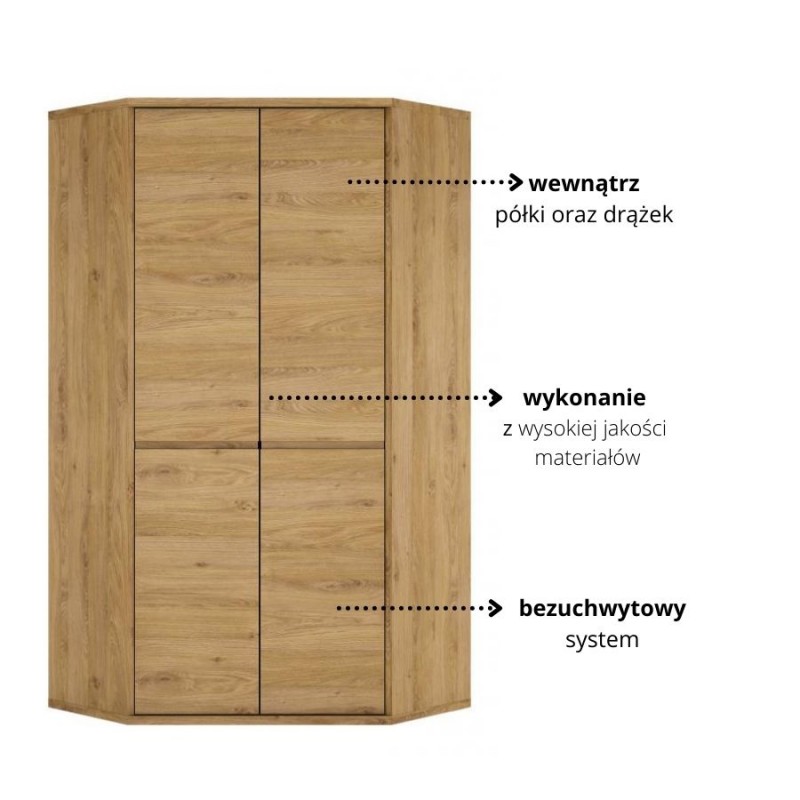 Szafa narożna 2D Shetland Typ 21 Meble Wójcik Kolekcja Shetland