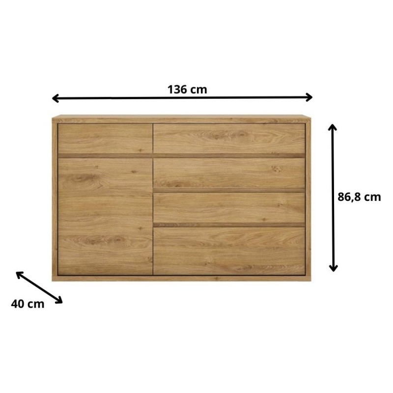 Komoda 1D-5S Shetland Typ 42 Meble W&oacute;jcik Kolekcja Shetland