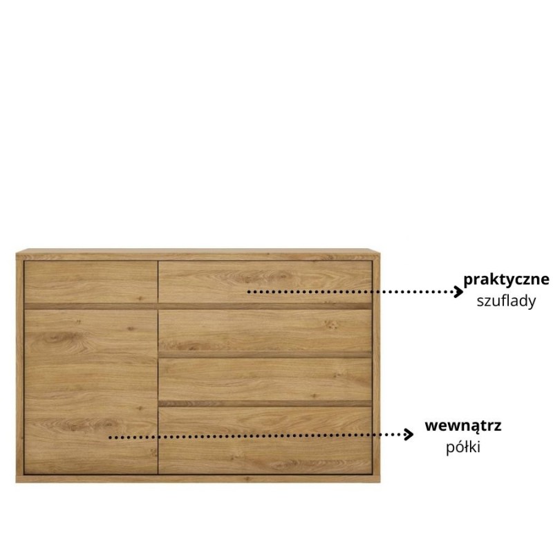 Komoda 1D-5S Shetland Typ 42 Meble W&oacute;jcik Kolekcja Shetland
